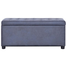 Load image into Gallery viewer, Cassapanca Pouf 87,5 cm Grigia in Similpelle Scamosciata