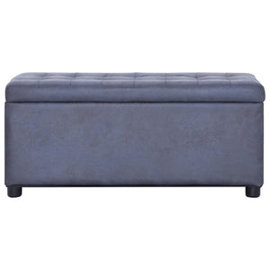 Cassapanca Pouf 87,5 cm Grigia in Similpelle Scamosciata
