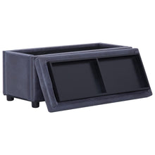 Load image into Gallery viewer, Cassapanca Pouf 87,5 cm Grigia in Similpelle Scamosciata