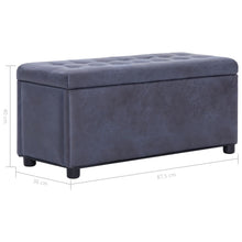 Load image into Gallery viewer, Cassapanca Pouf 87,5 cm Grigia in Similpelle Scamosciata