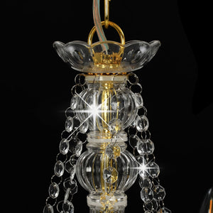 Lampadario con Perline Dorato 8 Lampadine