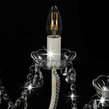 Carica l&#39;immagine nel visualizzatore di Gallery, Lampadario con Perline Bianco 12 Lampadine