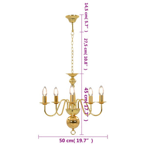 Lampadario Oro 5 Lampadine
