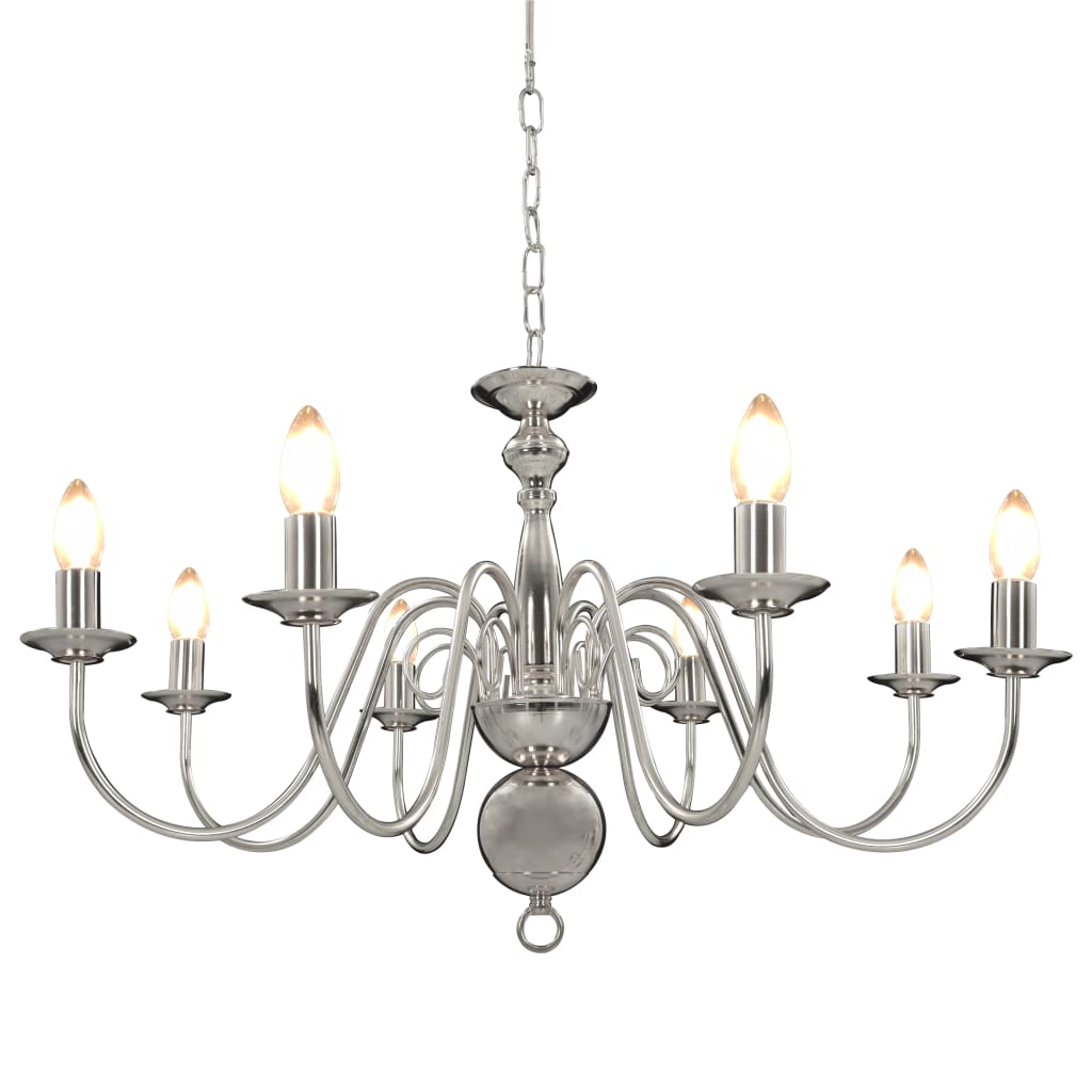 Lampadario Argento con 8 Lampadine