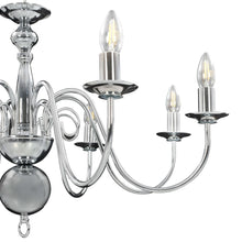 Laden Sie das Bild in den Galerie-Viewer, Lampadario Argento con 8 Lampadine
