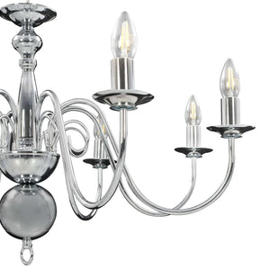 Lampadario Argento con 8 Lampadine