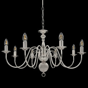 Lampadario Argento con 8 Lampadine
