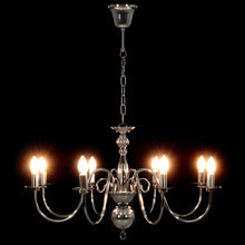 Laden Sie das Bild in den Galerie-Viewer, Lampadario Argento con 8 Lampadine