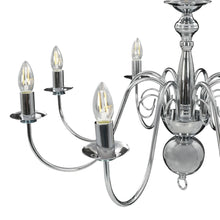 Laden Sie das Bild in den Galerie-Viewer, Lampadario Argento con 8 Lampadine