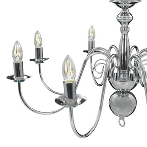 Lampadario Argento con 8 Lampadine