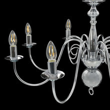 Laden Sie das Bild in den Galerie-Viewer, Lampadario Argento con 8 Lampadine