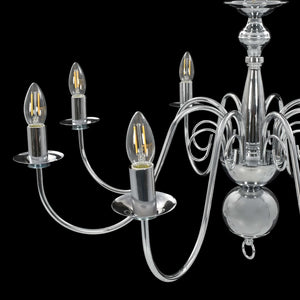 Lampadario Argento con 8 Lampadine