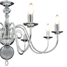 Laden Sie das Bild in den Galerie-Viewer, Lampadario Argento con 8 Lampadine