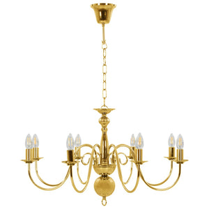Lampadario Oro con 8 Lampadine