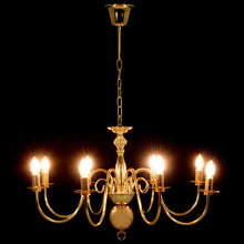 Charger l&#39;image dans la galerie, Lampadario Oro con 8 Lampadine