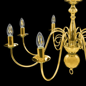 Lampadario Oro con 8 Lampadine