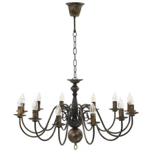 Indlæs billede til gallerivisning Candelabro Stile Anticato Nero 12 Lampadine