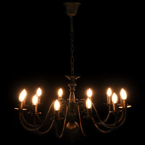 Candelabro Stile Anticato Nero 12 Lampadine
