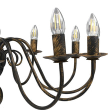 Indlæs billede til gallerivisning Candelabro Stile Anticato Nero 12 Lampadine