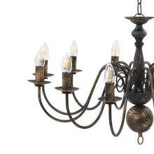 Indlæs billede til gallerivisning Candelabro Stile Anticato Nero 12 Lampadine