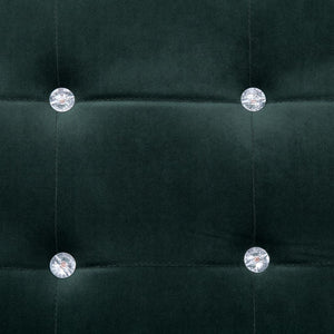 Divanetto 2 Posti con Braccioli Verde Scuro Cromato e Velluto
