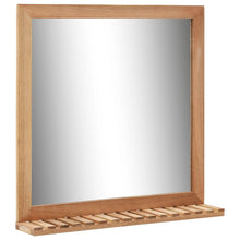 Indlæs billede til gallerivisning Specchio con Mensola da Bagno 60x12x62 cm in Legno Massello di Noce