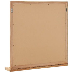 Specchio con Mensola da Bagno 60x12x62 cm in Legno Massello di Noce