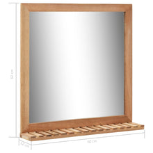Indlæs billede til gallerivisning Specchio con Mensola da Bagno 60x12x62 cm in Legno Massello di Noce