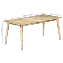Charger l&#39;image dans la galerie, Tavolo da Pranzo 180x90x76 cm in Legno Massello di Mango