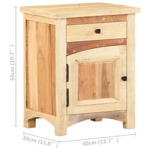 Mobiletto con Anta e Cassetto 40x30x50 cm in Legno Massello di Recupero
