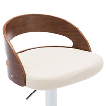 Indlæs billede til gallerivisning Sgabelli da Bar 2 pz Crema in Similpelle e Legno Curvato