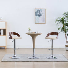 Indlæs billede til gallerivisning Sgabelli da Bar 2 pz Crema in Similpelle e Legno Curvato