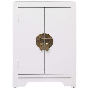 Comodino Bianco 38x28x52 cm in Legno di Paulownia