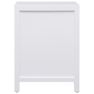 Comodino Bianco 38x28x52 cm in Legno di Paulownia