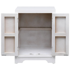 Comodino Bianco 38x28x52 cm in Legno di Paulownia