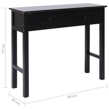 Load image into Gallery viewer, Tavolo Consolle Nero 90x30x77 cm in Legno