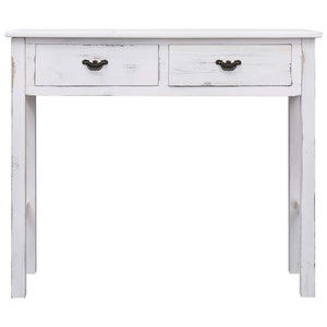 Tavolo Consolle Bianco Anticato 90x30x77 cm in Legno