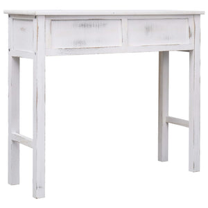 Tavolo Consolle Bianco Anticato 90x30x77 cm in Legno