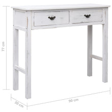 Load image into Gallery viewer, Tavolo Consolle Bianco Anticato 90x30x77 cm in Legno