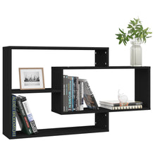 Load image into Gallery viewer, Mensola a Muro Geometrica 3 Rettangoli Nero 104x20x58,5 cm in Legno Multistrato
