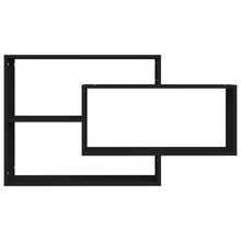 Load image into Gallery viewer, Mensola a Muro Geometrica 3 Rettangoli Nero 104x20x58,5 cm in Legno Multistrato