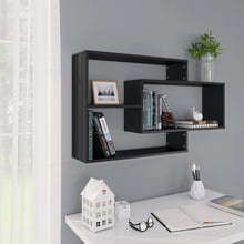Load image into Gallery viewer, Mensola a Muro Geometrica 3 Rettangoli Nero 104x20x58,5 cm in Legno Multistrato