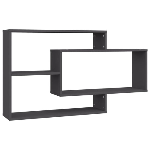Mensola a Muro Geometrica 3 Rettangoli Grigio scuro 104x20x58,5 cm in Legno Multistrato