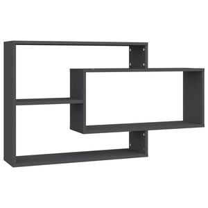 Mensola a Muro Geometrica 3 Rettangoli Grigio scuro 104x20x58,5 cm in Legno Multistrato