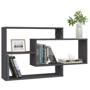 Mensola a Muro Geometrica 3 Rettangoli Grigio scuro 104x20x58,5 cm in Legno Multistrato