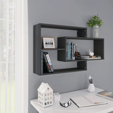 Load image into Gallery viewer, Mensola a Muro Geometrica 3 Rettangoli Grigio scuro 104x20x58,5 cm in Legno Multistrato