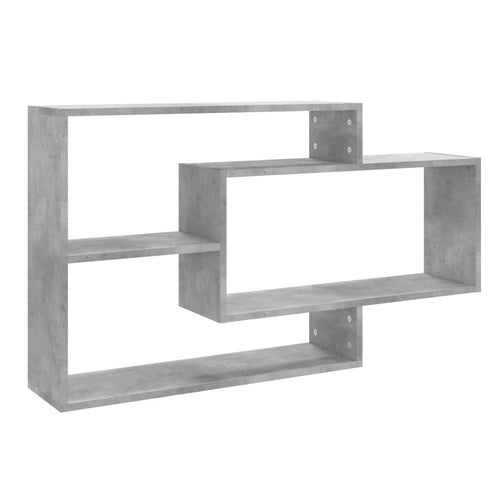 Mensola a Muro Geometrica 3 Rettangoli Grigio Cemento 104x20x58,5 cm Legno Multistrato