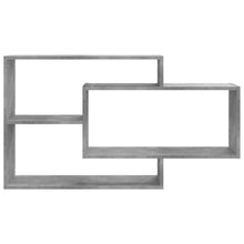 Load image into Gallery viewer, Mensola a Muro Geometrica 3 Rettangoli Grigio Cemento 104x20x58,5 cm Legno Multistrato