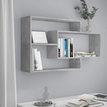 Load image into Gallery viewer, Mensola a Muro Geometrica 3 Rettangoli Grigio Cemento 104x20x58,5 cm Legno Multistrato