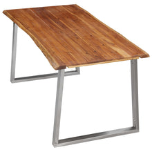 Charger l&#39;image dans la galerie, Tavolo da Pranzo 160x80x75cm Massello Acacia e Acciaio Inox